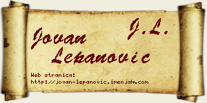 Jovan Lepanović vizit kartica